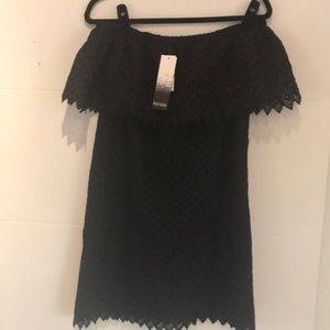 Kensie blk lace, off-the-shoulder dress. NWT Sz. S